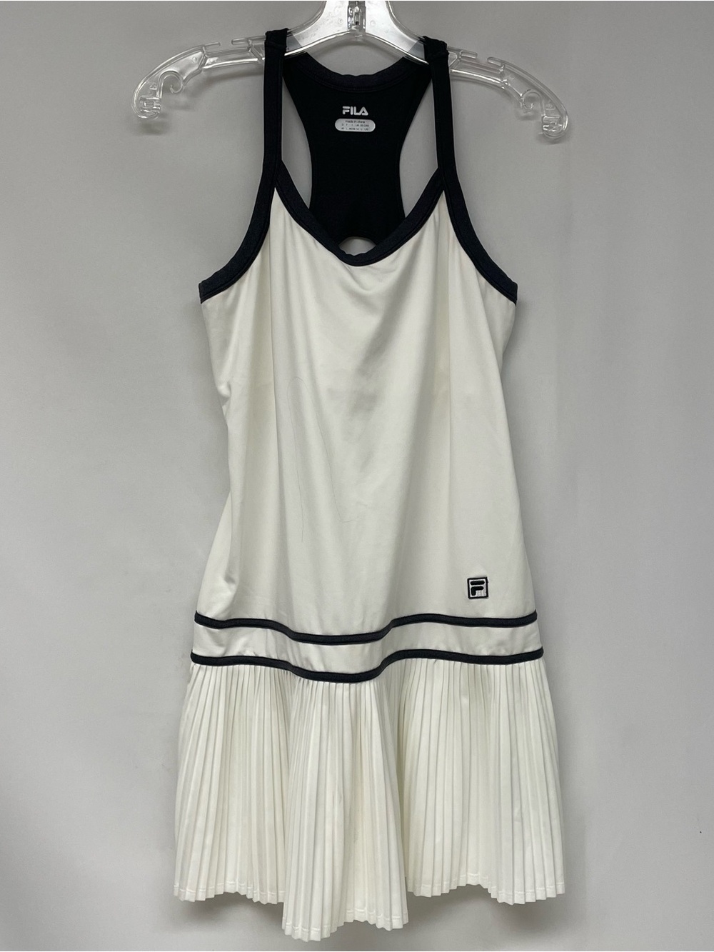 Fila White Sporty Tennis Dress with Gray Trim